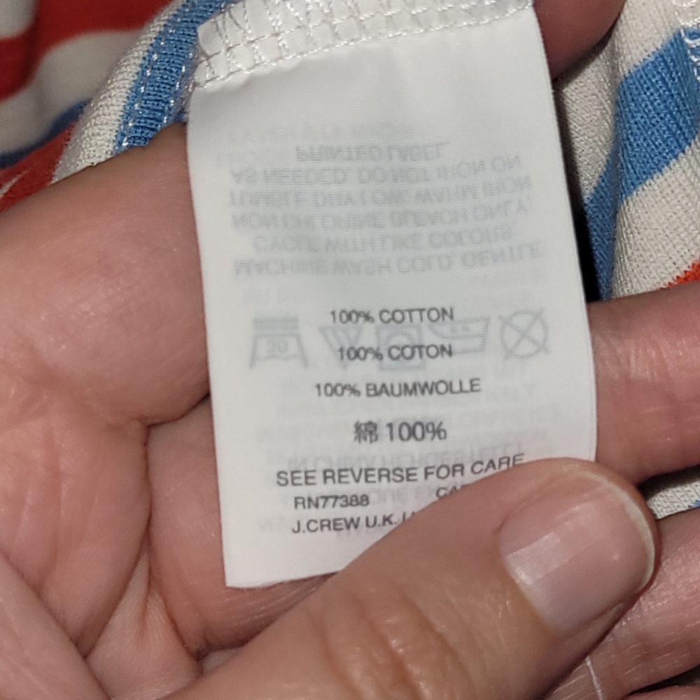 J. Crew Red, Blue, and White Striped Tee - Picture 4 of 5